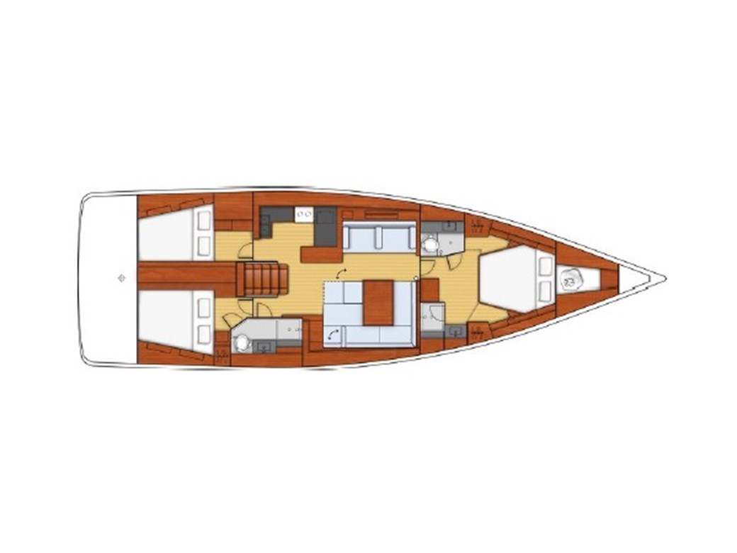 3 Cabin Layout of Beneteau Oceanis 55
