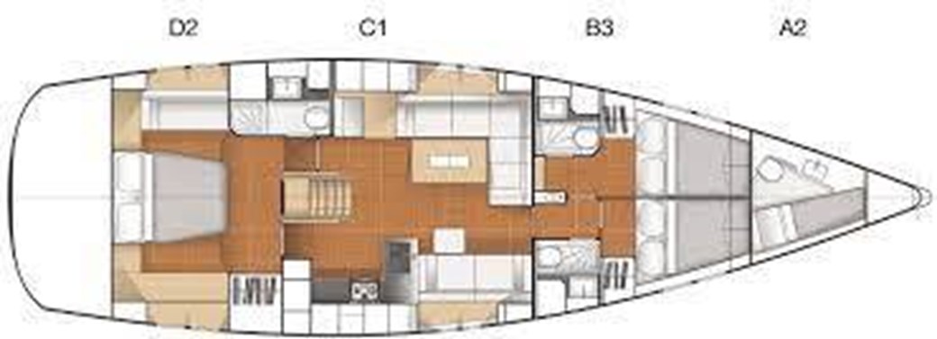 Hanse 545 arrangement