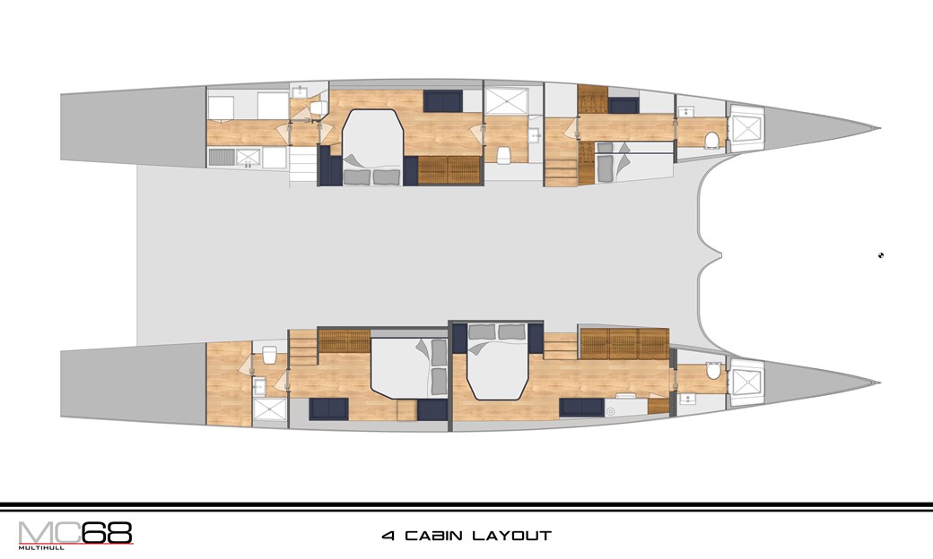 MC68 with 4 Cabin arrangement