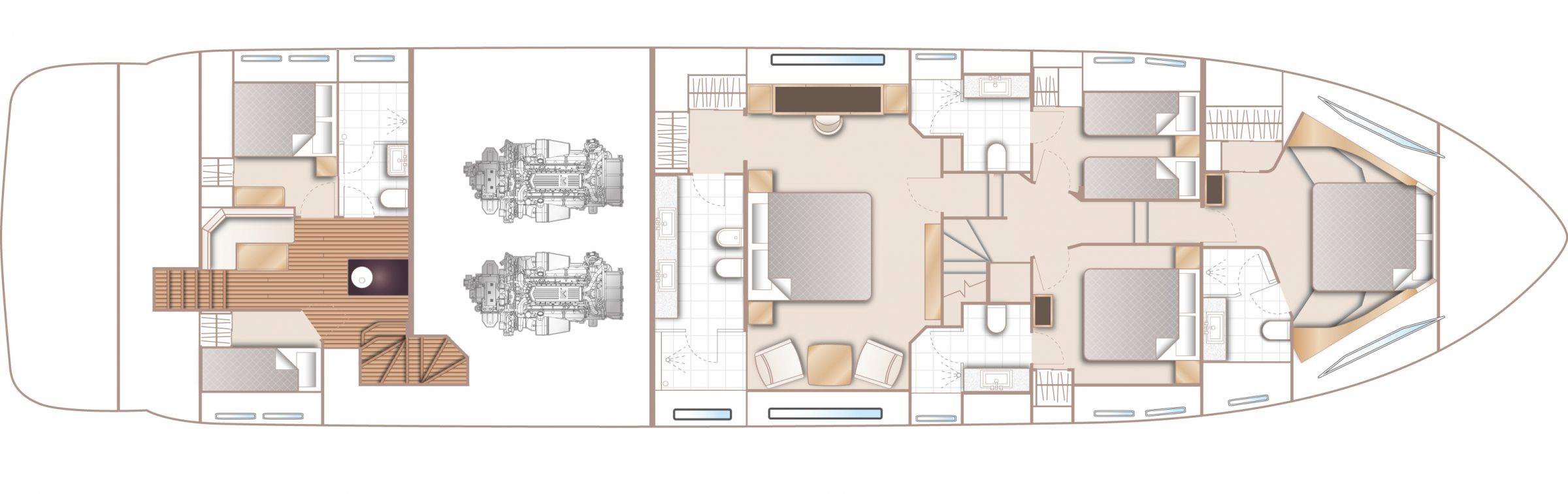 Princess 88 Lower Deck Layout