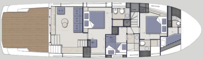 Bluegame BGX60 Lower Deck Layout