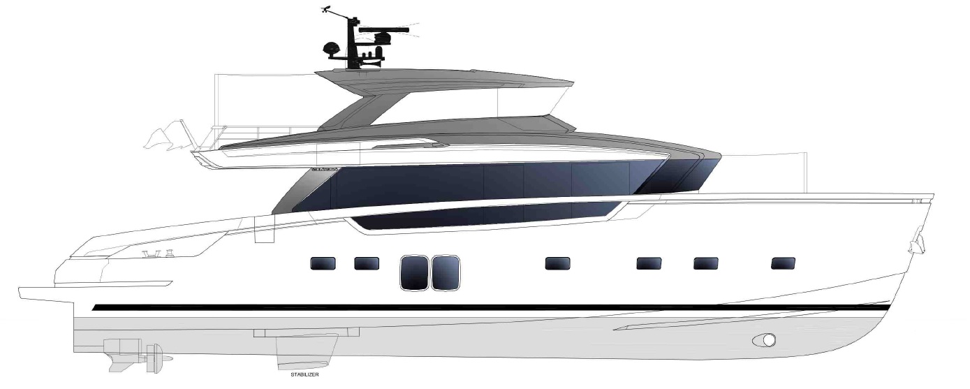 Sanlorenzo SX76 Side Profile