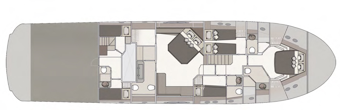 Monte Carlo Yacht 70 Lower Deck Layout