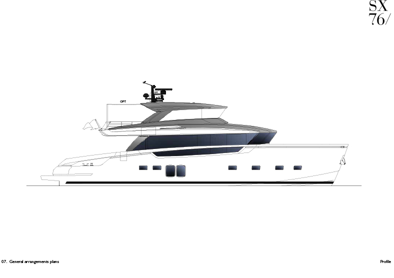 Sanlorenzo SX76 Side Profile