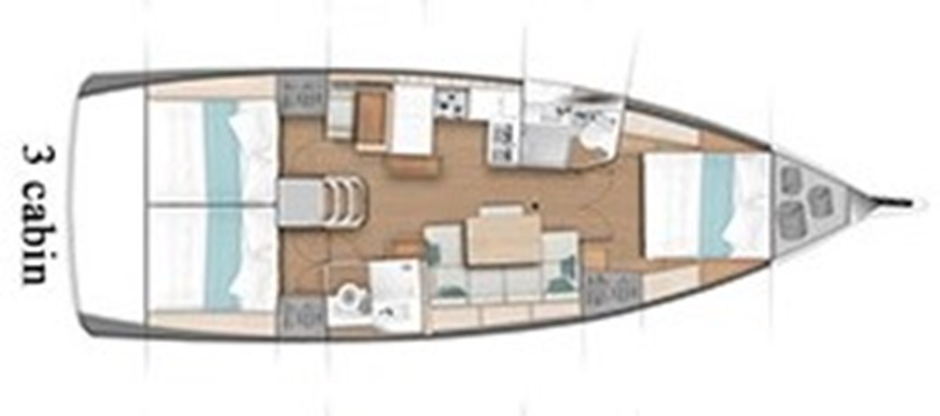 Jeanneau 440 Sun Odyssey - cabin layout.